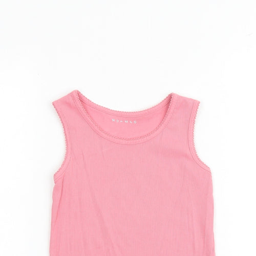 Nutmeg Girls Pink Cotton Basic Tank Size 10-11 Years Round Neck Pullover
