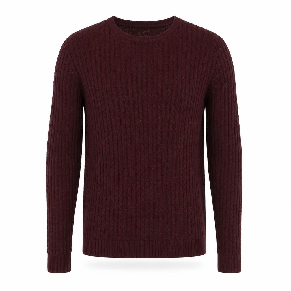 ASOS Mens Red Round Neck Acrylic Pullover Jumper Size M Long Sleeve - Elbow patches