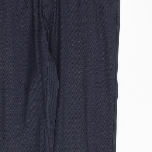 Topman Mens Blue Wool Dress Pants Trousers Size 30 in Regular Zip