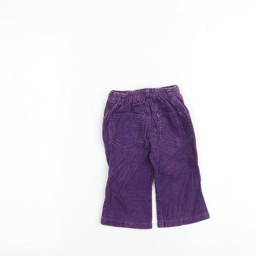 Mothercare Baby Purple 100% Cotton Capri Trousers Size 6-9 Months Zip - Floral Detail