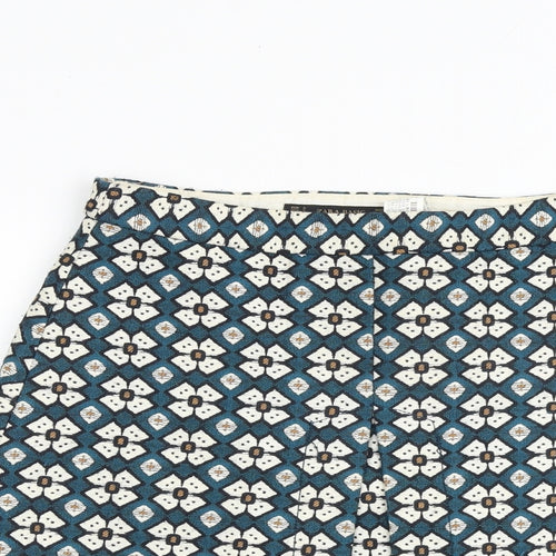 Zara Womens Multicoloured Floral Polyester A-Line Skirt Size S Zip