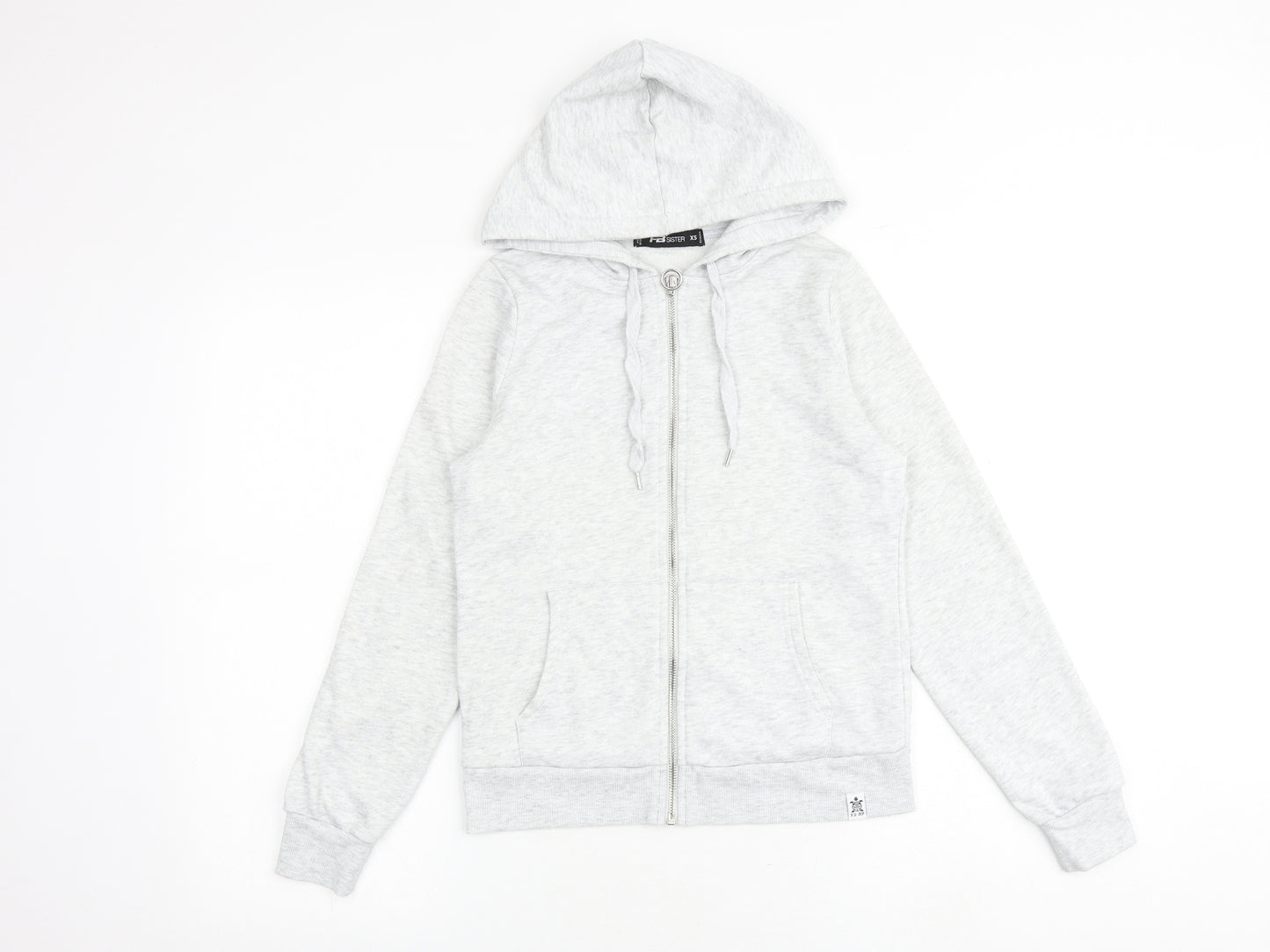 FB sister Womens Grey Cotton Full Zip Hoodie Size XS Zip
