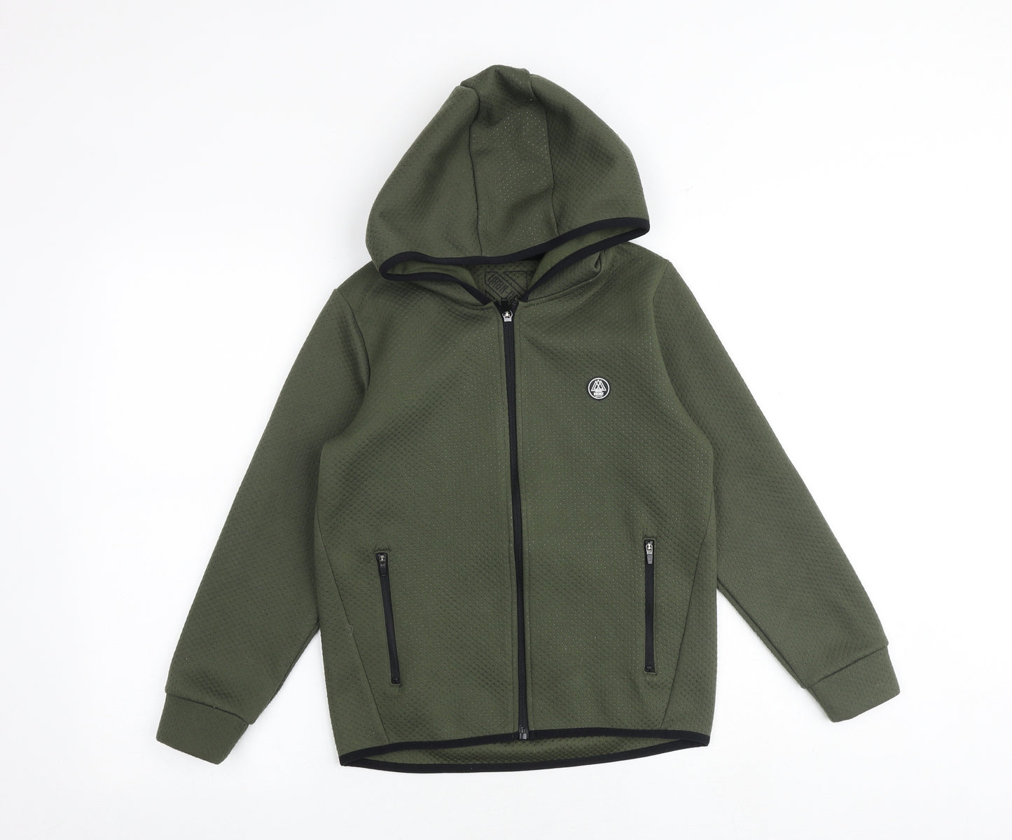 Urban Dept Boys Green Polyester Full Zip Hoodie Size 9 Years Zip