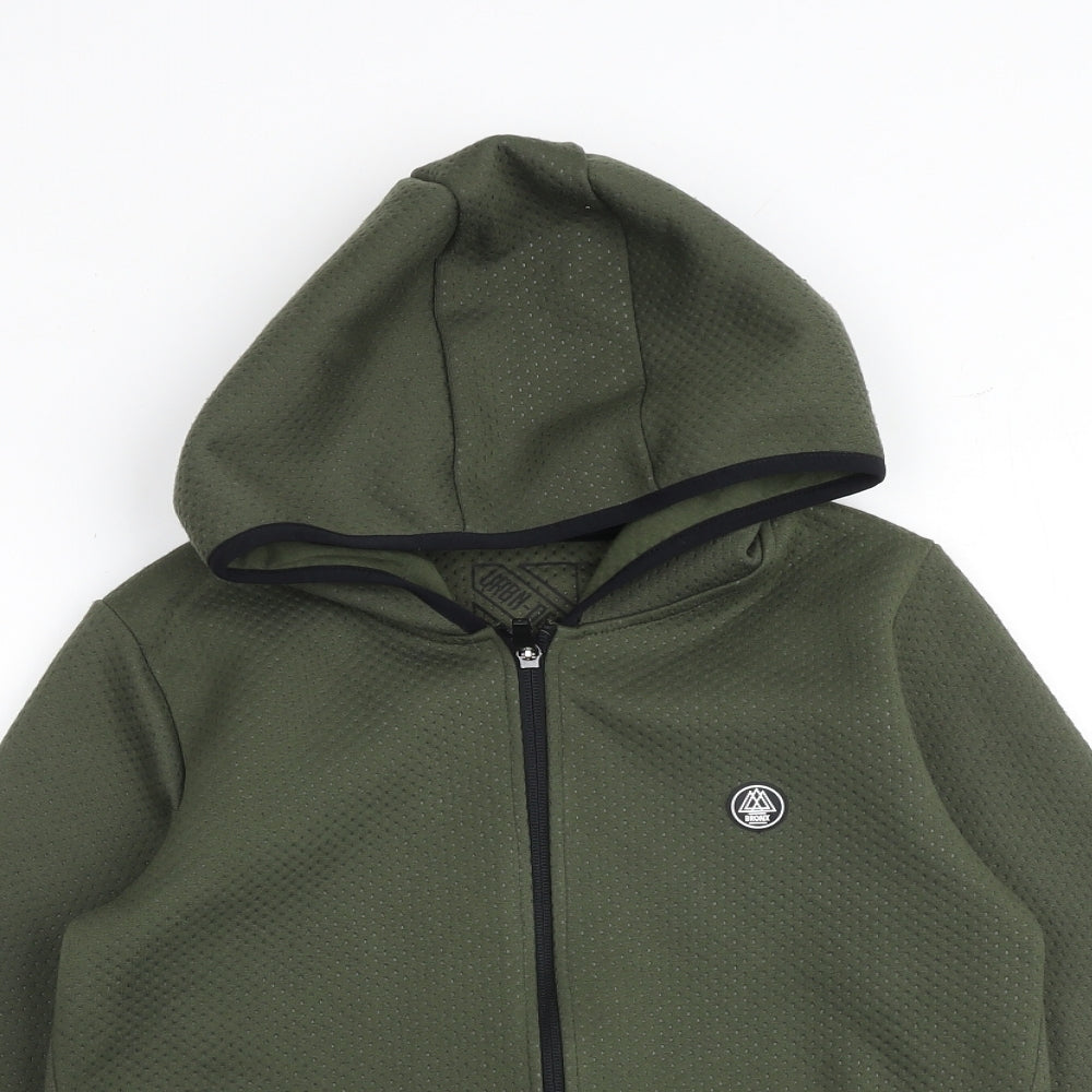 Urban Dept Boys Green Polyester Full Zip Hoodie Size 9 Years Zip