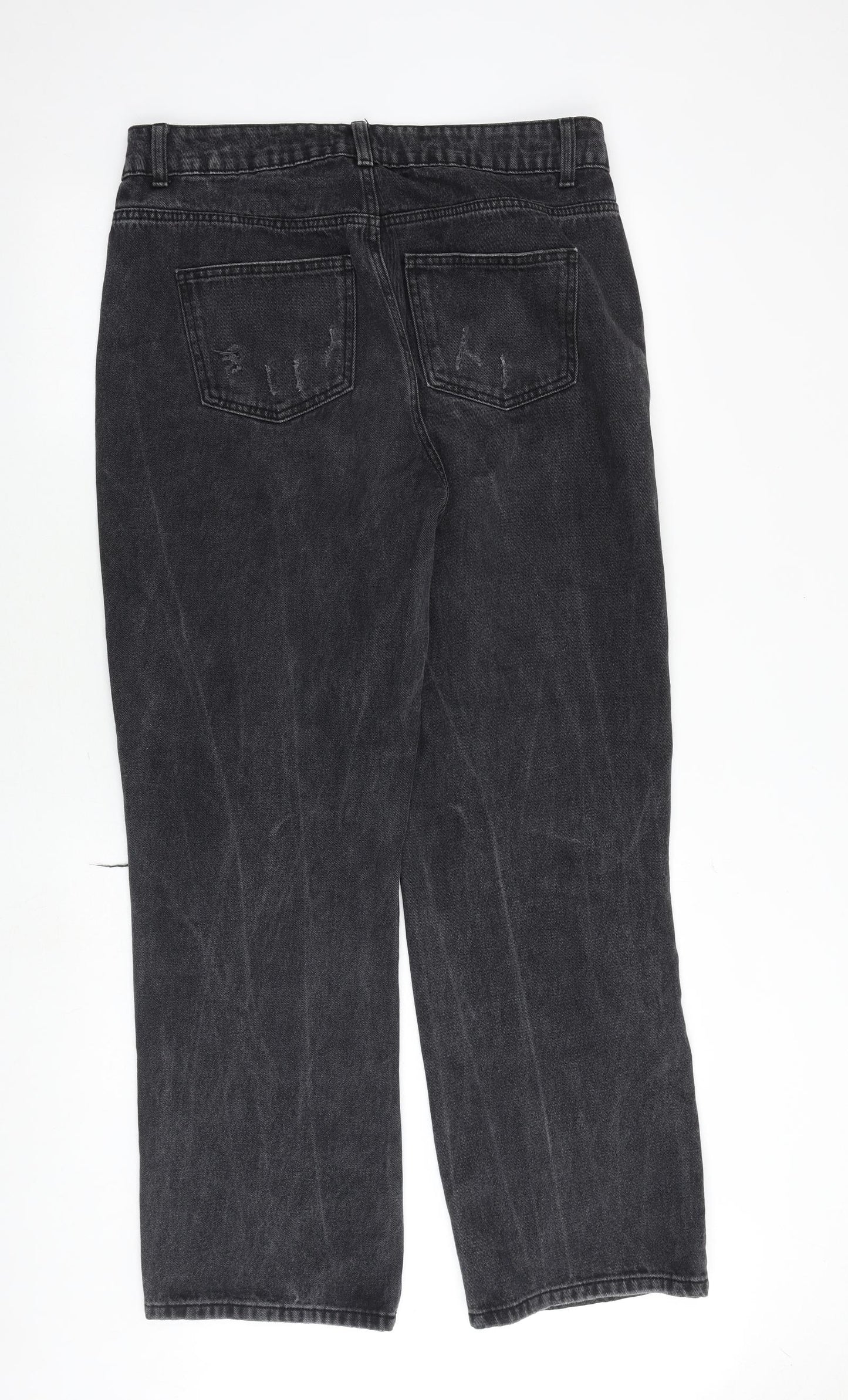Denim & Co. Womens Grey Cotton Mom Jeans Size 16 Regular Zip
