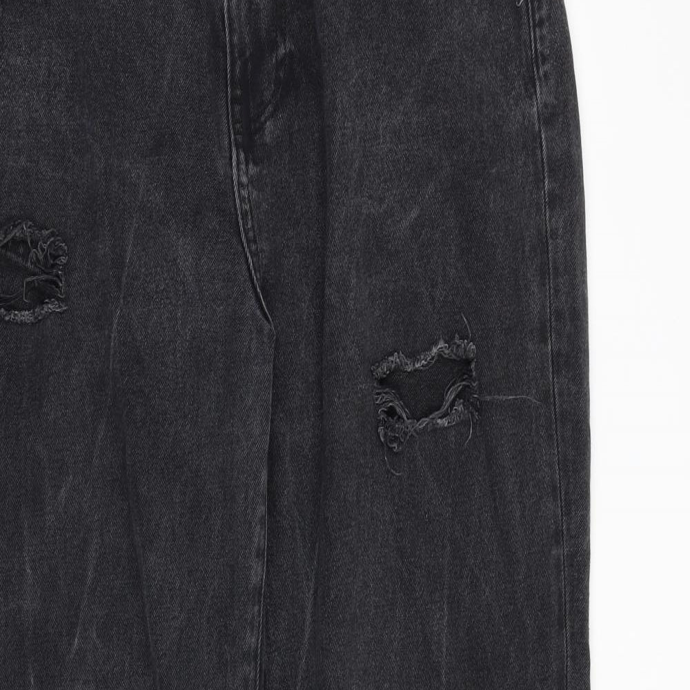 Denim & Co. Womens Grey Cotton Mom Jeans Size 16 Regular Zip