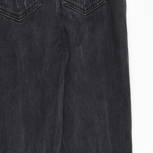 Denim & Co. Womens Grey Cotton Mom Jeans Size 16 Regular Zip