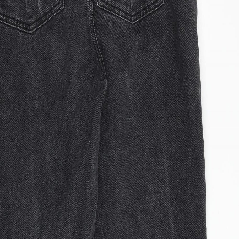 Denim & Co. Womens Grey Cotton Mom Jeans Size 16 Regular Zip