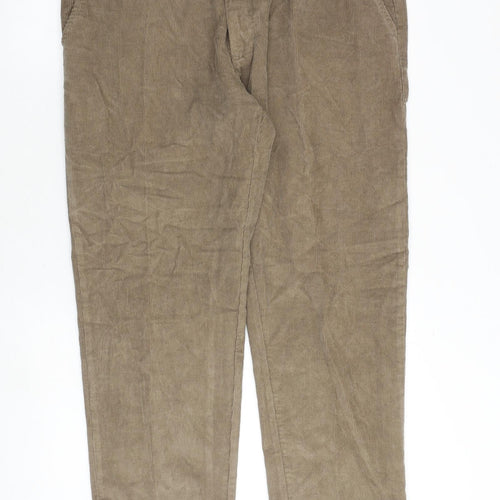 Bar Harbour Mens Brown Cotton Chino Trousers Size 38 in Regular Zip