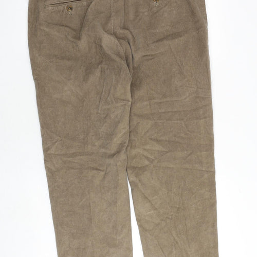 Bar Harbour Mens Brown Cotton Chino Trousers Size 38 in Regular Zip