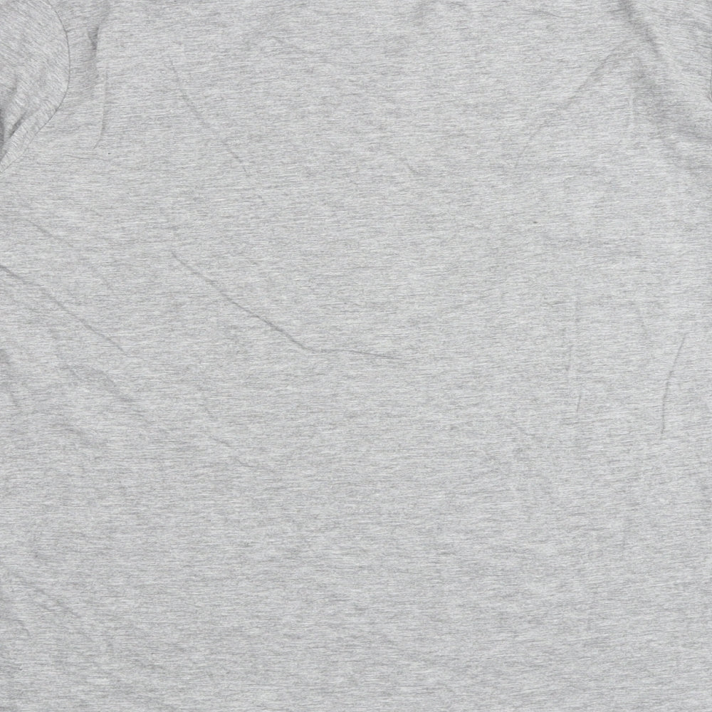 NEXT Womens Grey Cotton Basic T-Shirt Size 16 Mock Neck