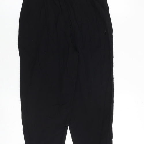 PRETTYLITTLETHING Womens Black Viscose Trousers Size 8 Regular Tie