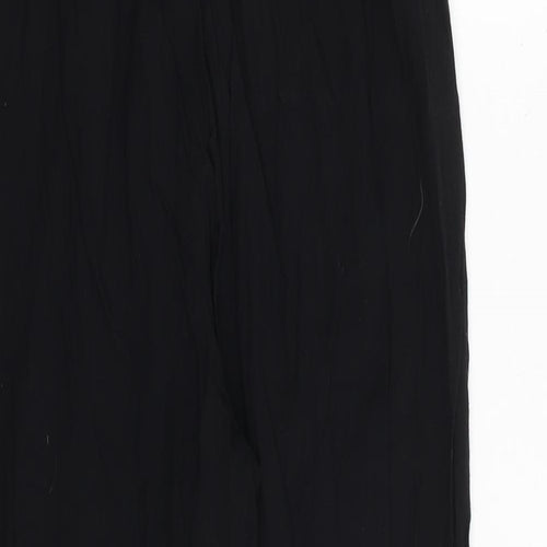 PRETTYLITTLETHING Womens Black Viscose Trousers Size 8 Regular Tie