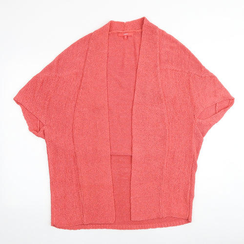 NEXT Womens Pink V-Neck Acrylic Shrug Jumper Size M