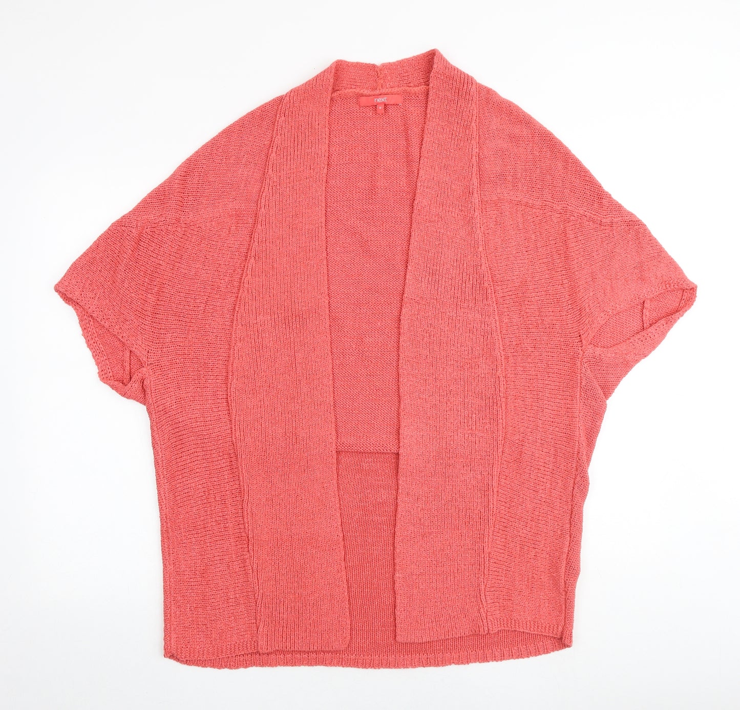 NEXT Womens Pink V-Neck Acrylic Shrug Jumper Size M