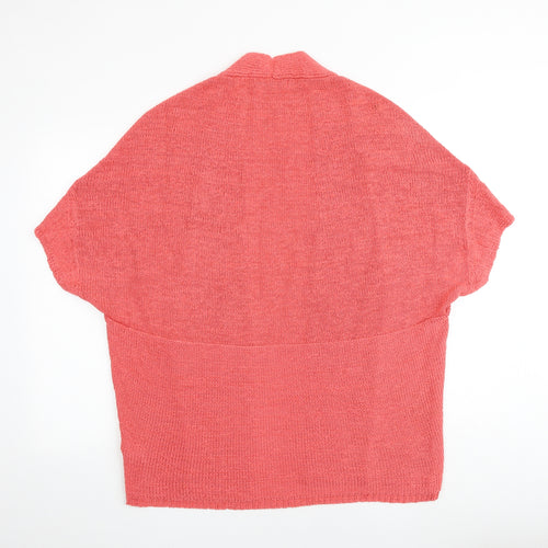 NEXT Womens Pink V-Neck Acrylic Shrug Jumper Size M