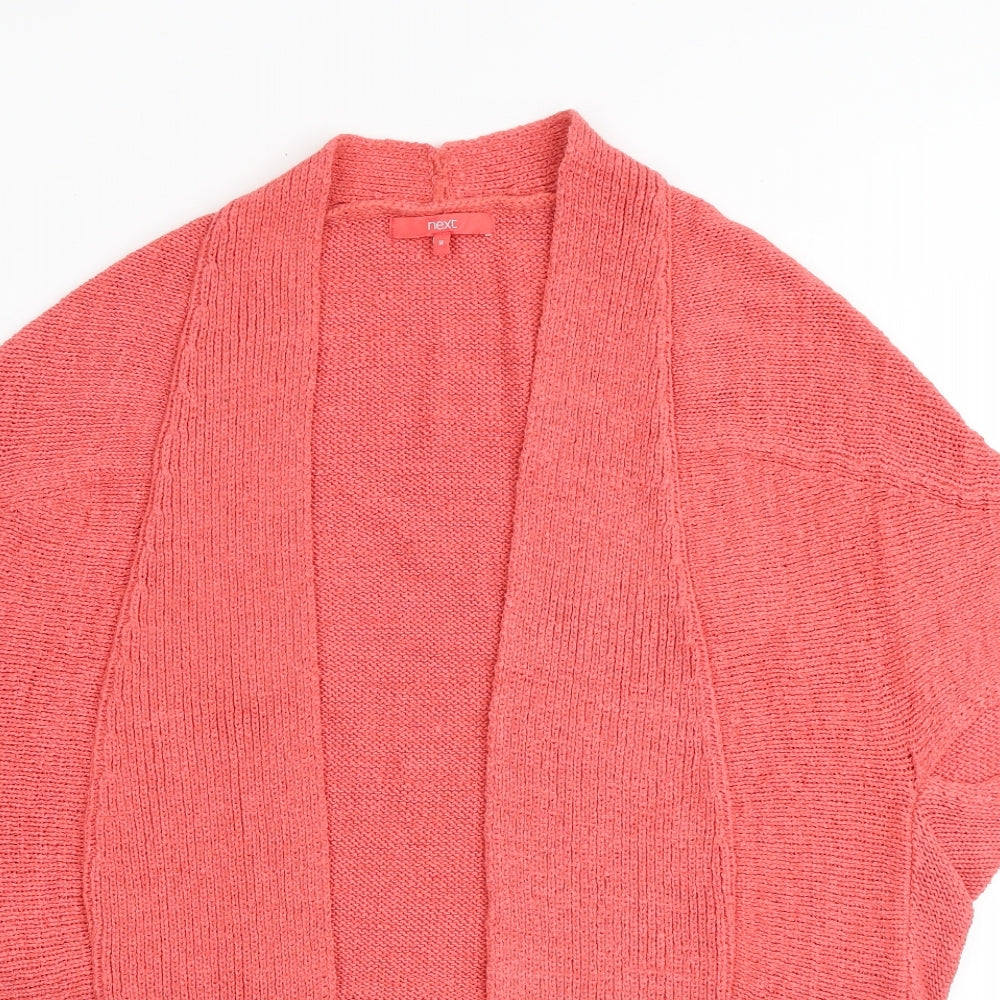 NEXT Womens Pink V-Neck Acrylic Shrug Jumper Size M