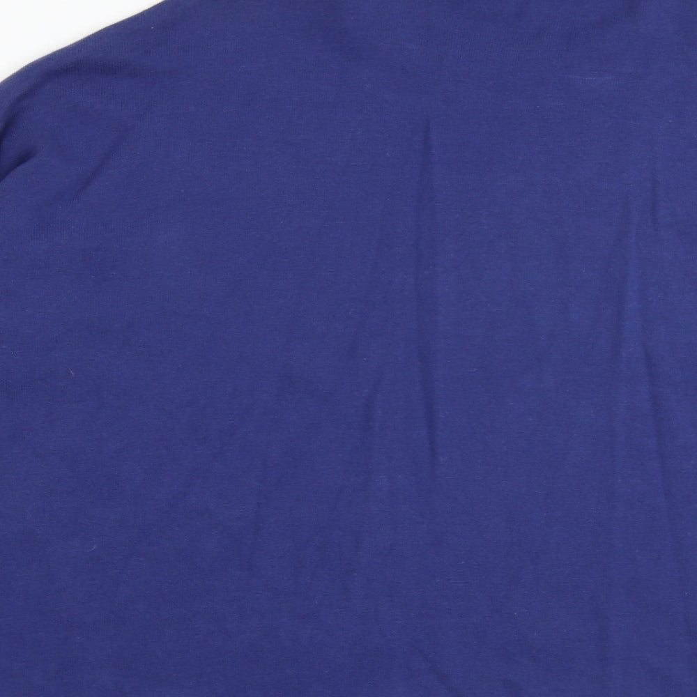 Laura Ashley Womens Blue Round Neck 100% Cotton Pullover Jumper Size 10