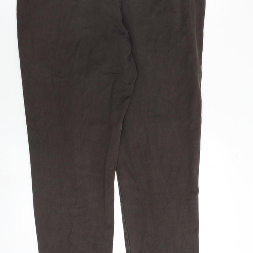 Zara Mens Brown Cotton Trousers Size 37 in Regular Zip