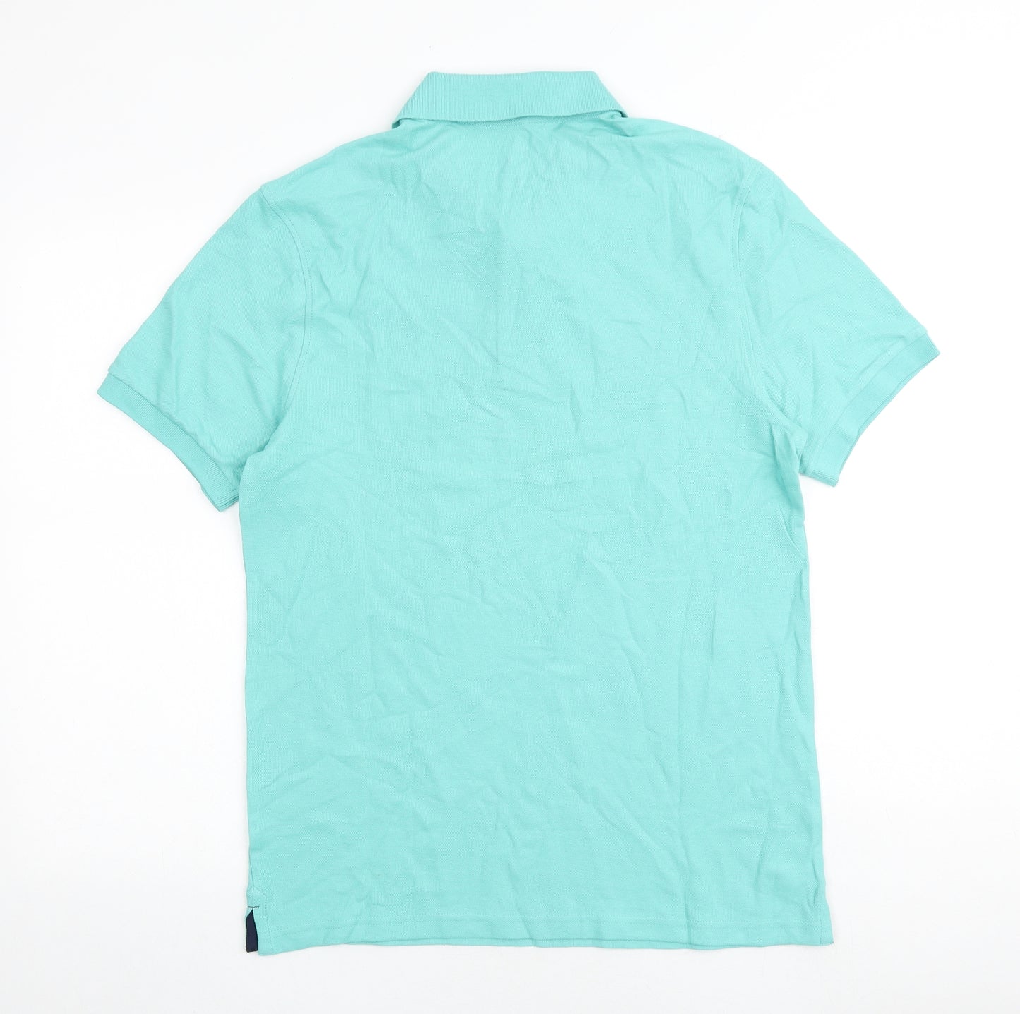Marks and Spencer Mens Blue 100% Cotton Polo Size M Collared Button