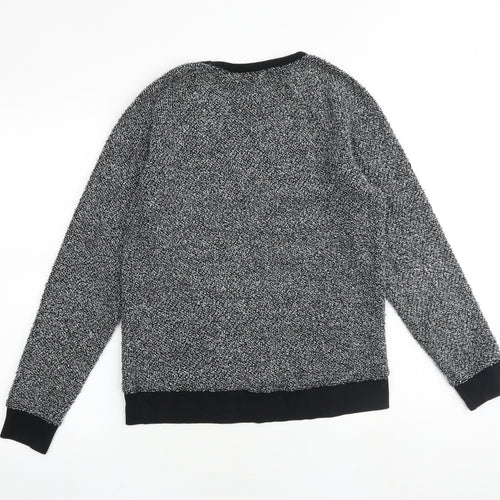 Topshop Womens Black Cotton Pullover Sweatshirt Size 8 Pullover