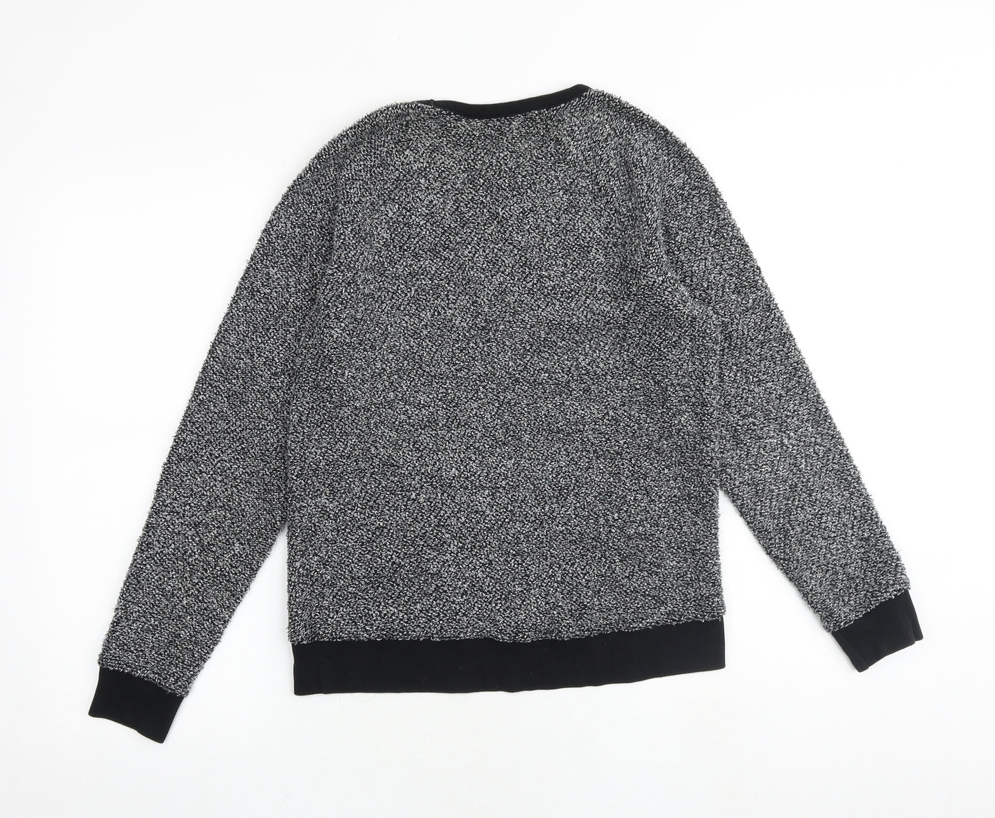 Topshop Womens Black Cotton Pullover Sweatshirt Size 8 Pullover