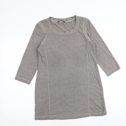 Marks and Spencer Womens Grey Polyester Basic Blouse Size 12 Round Neck