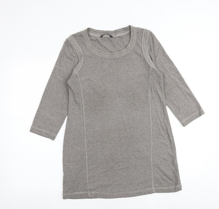 Marks and Spencer Womens Grey Polyester Basic Blouse Size 12 Round Neck