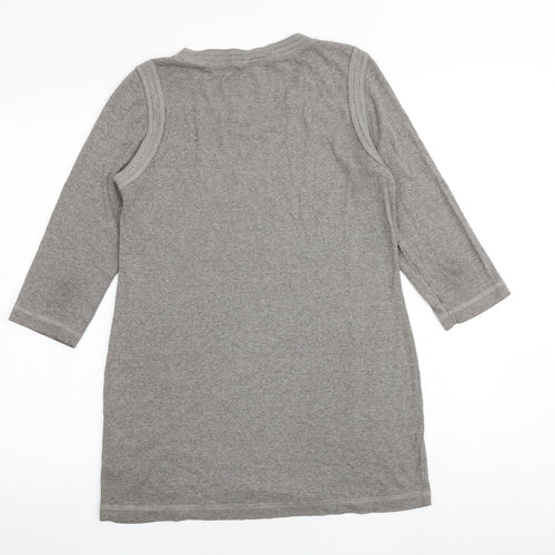 Marks and Spencer Womens Grey Polyester Basic Blouse Size 12 Round Neck