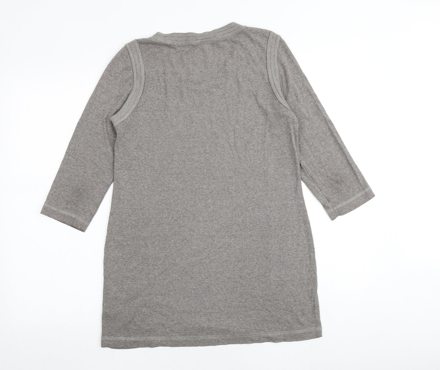 Marks and Spencer Womens Grey Polyester Basic Blouse Size 12 Round Neck