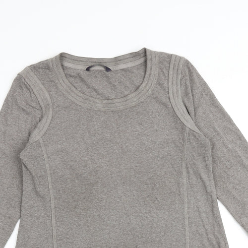 Marks and Spencer Womens Grey Polyester Basic Blouse Size 12 Round Neck