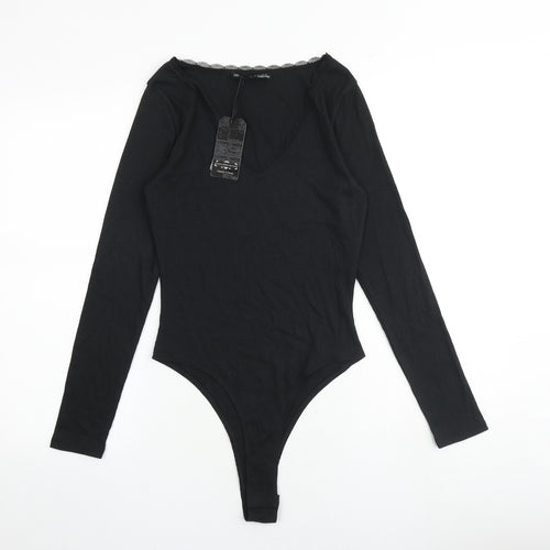 CDI Womens Black Polyester Bodysuit One-Piece Size 12 Snap