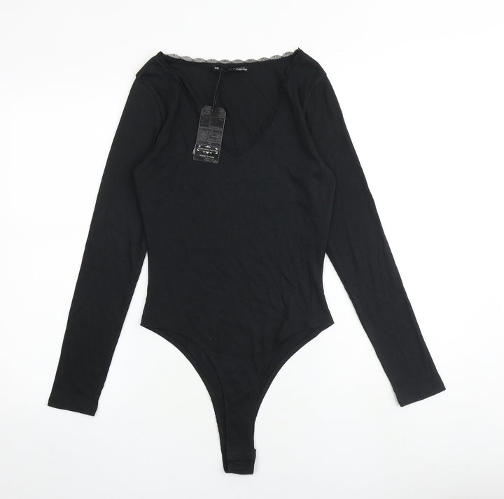 CDI Womens Black Polyester Bodysuit One-Piece Size 12 Snap