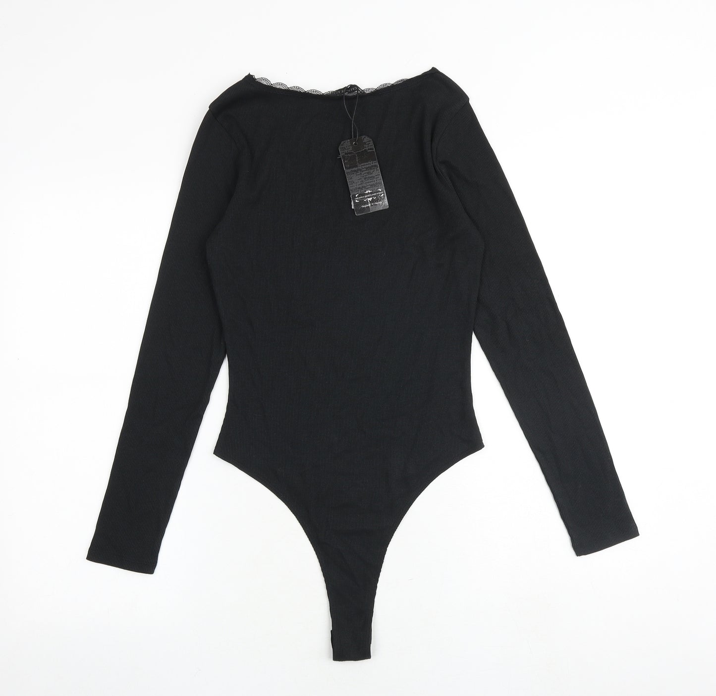 CDI Womens Black Polyester Bodysuit One-Piece Size 12 Snap