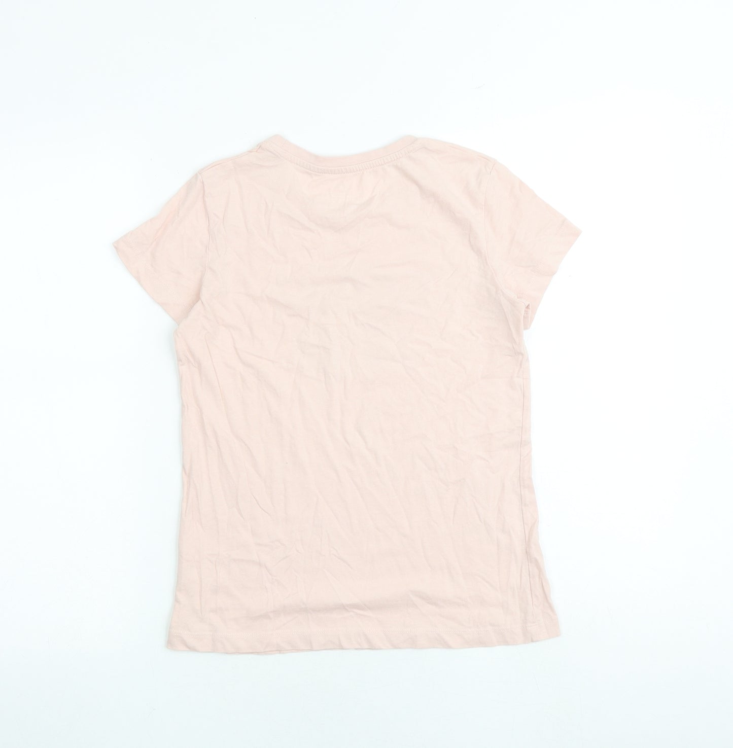 Giordano Girls Pink 100% Cotton Basic T-Shirt Size S Crew Neck Pullover - Summer Time