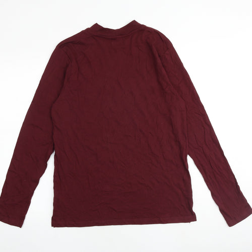 Topman Mens Red Cotton T-Shirt Size M Crew Neck