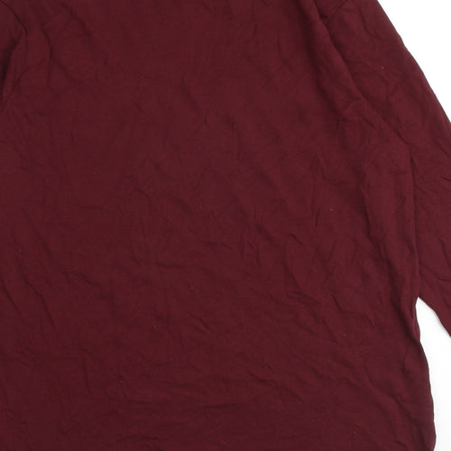 Topman Mens Red Cotton T-Shirt Size M Crew Neck