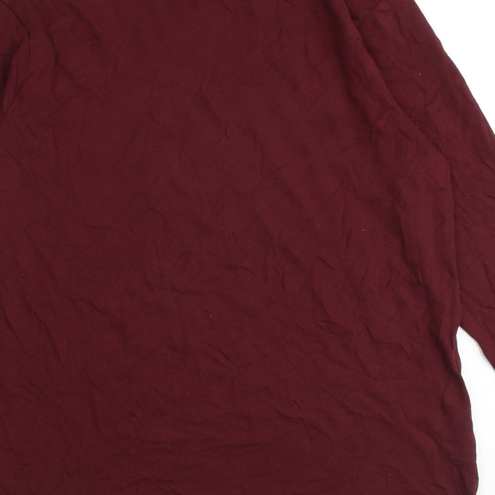 Topman Mens Red Cotton T-Shirt Size M Crew Neck