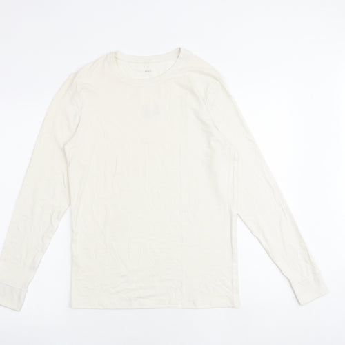 Marks and Spencer Mens Ivory Acrylic T-Shirt Size S Round Neck