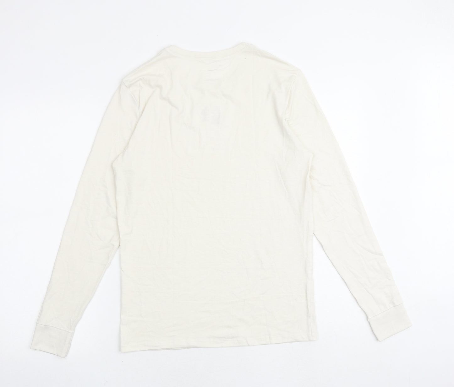 Marks and Spencer Mens Ivory Acrylic T-Shirt Size S Round Neck
