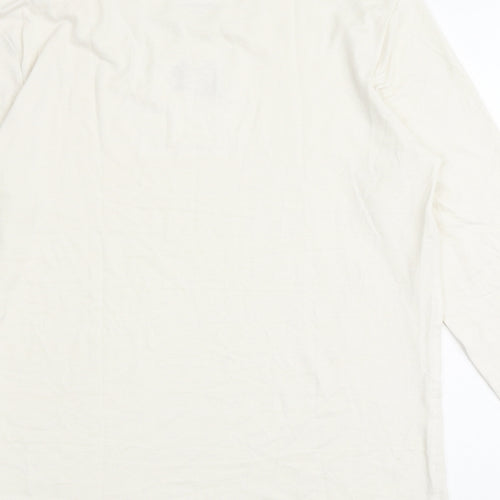 Marks and Spencer Mens Ivory Acrylic T-Shirt Size S Round Neck