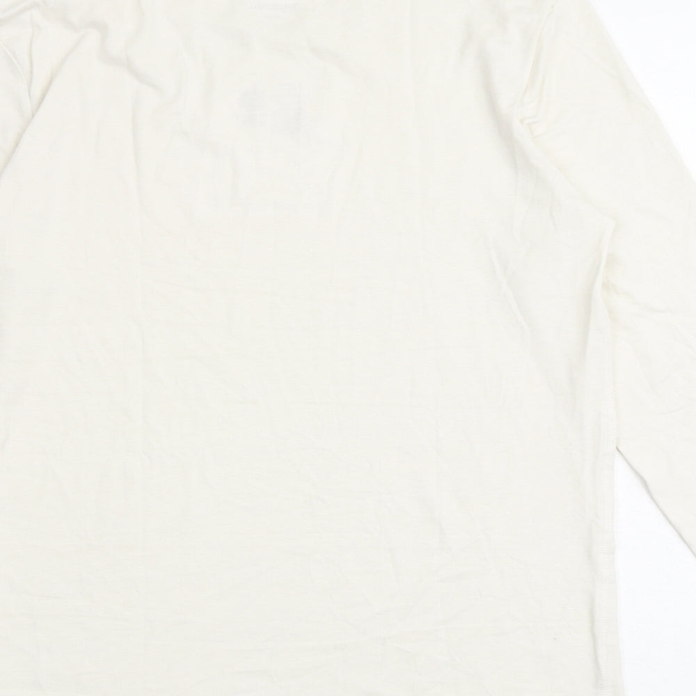 Marks and Spencer Mens Ivory Acrylic T-Shirt Size S Round Neck