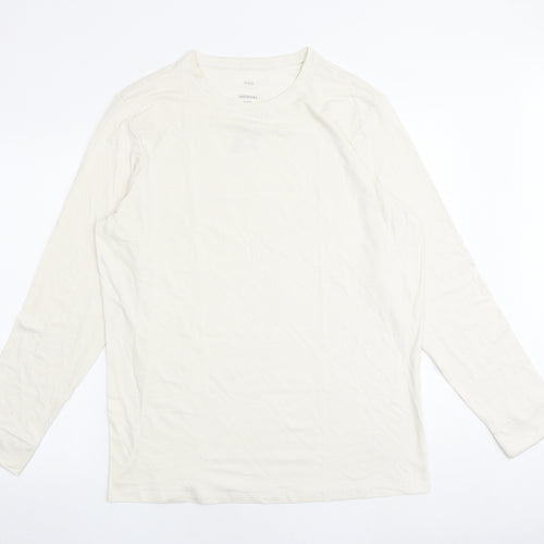 Marks and Spencer Mens Ivory Acrylic T-Shirt Size XL Round Neck - Thermal