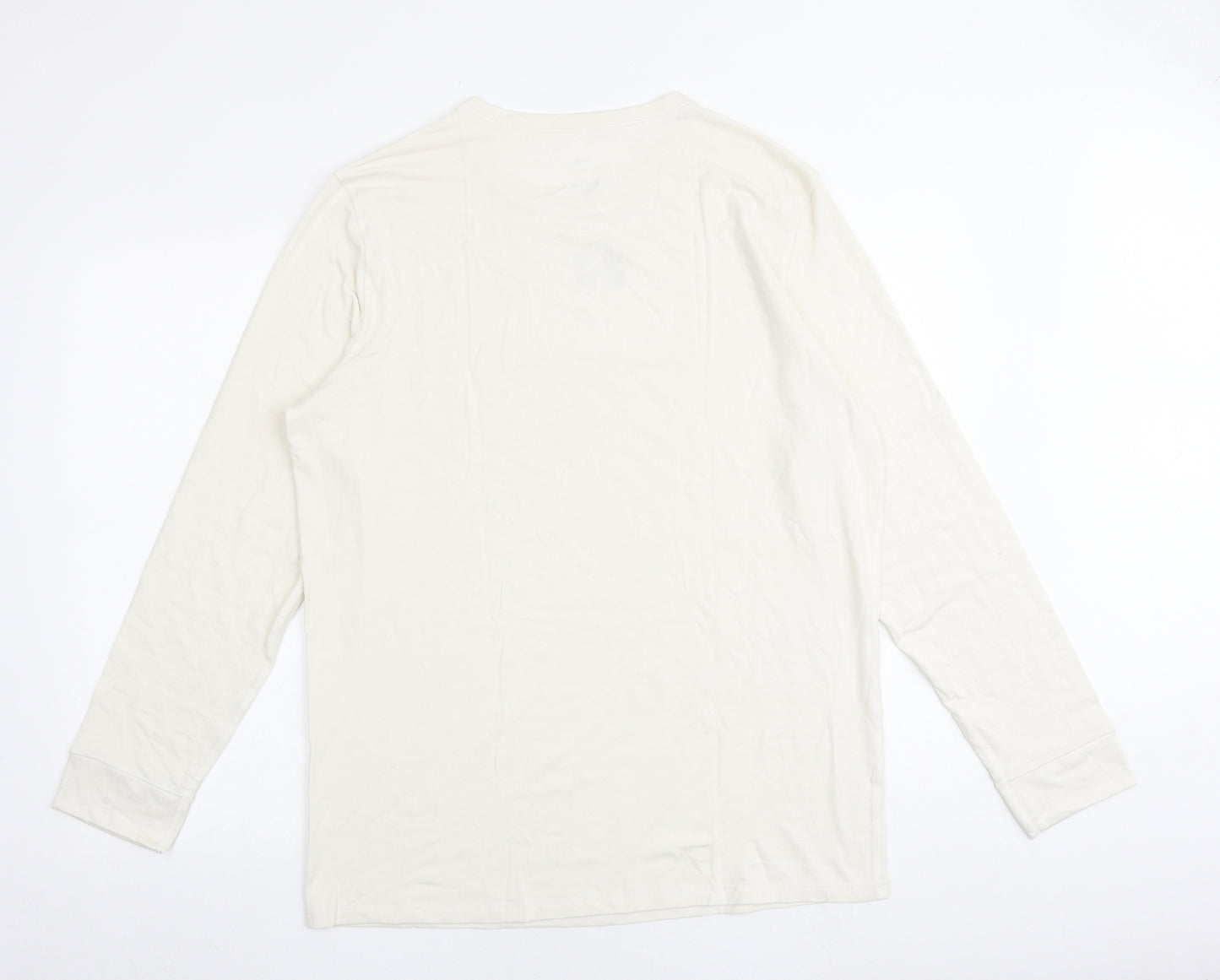 Marks and Spencer Mens Ivory Acrylic T-Shirt Size XL Round Neck - Thermal