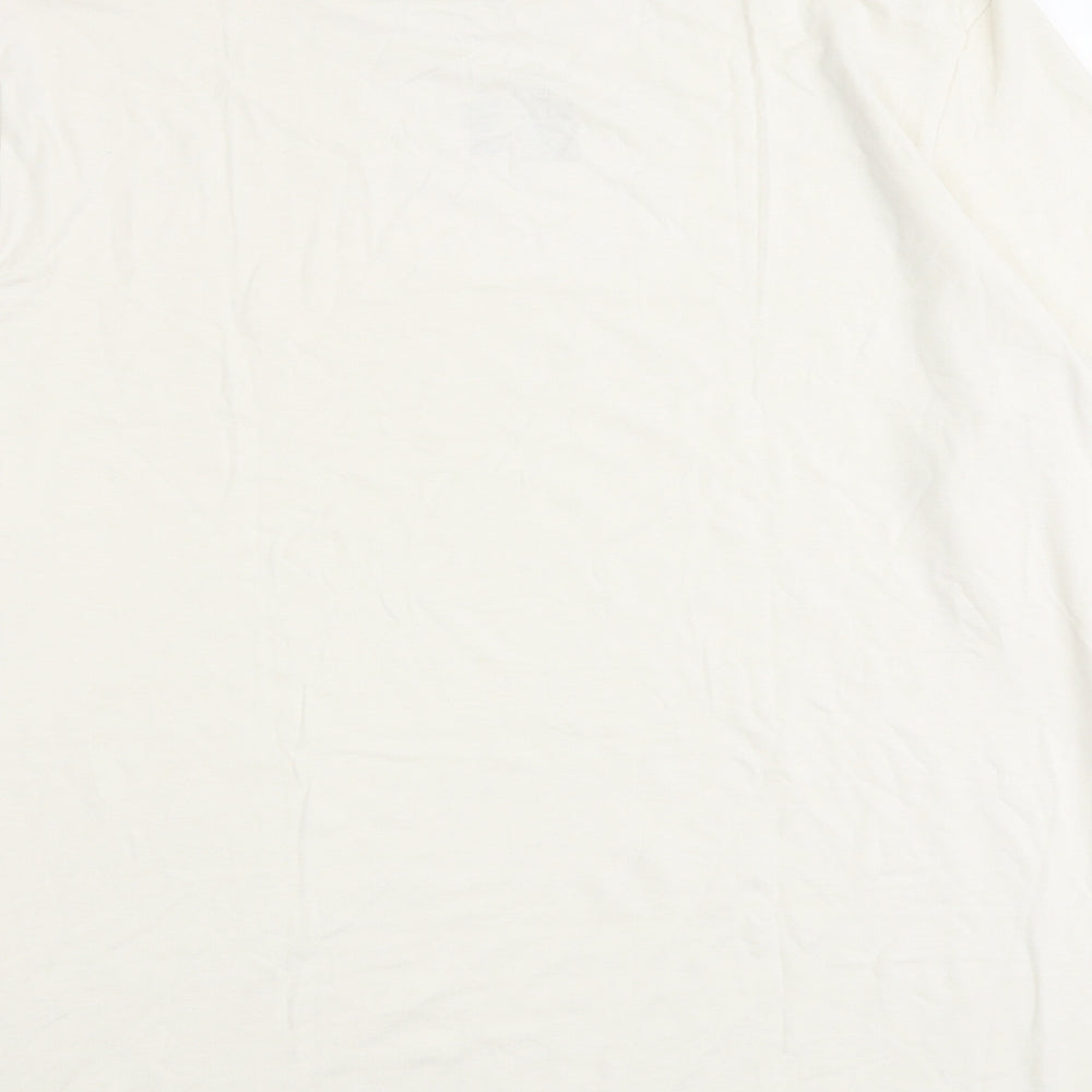 Marks and Spencer Mens Ivory Acrylic T-Shirt Size XL Round Neck - Thermal
