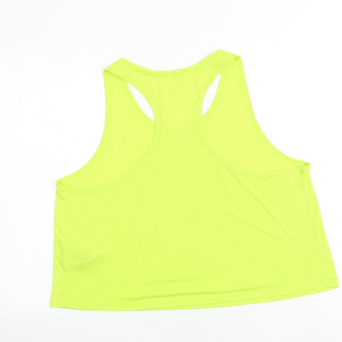 GOODMOVE Womens Yellow Polyester Cropped Tank Size 20 Round Neck Pullover