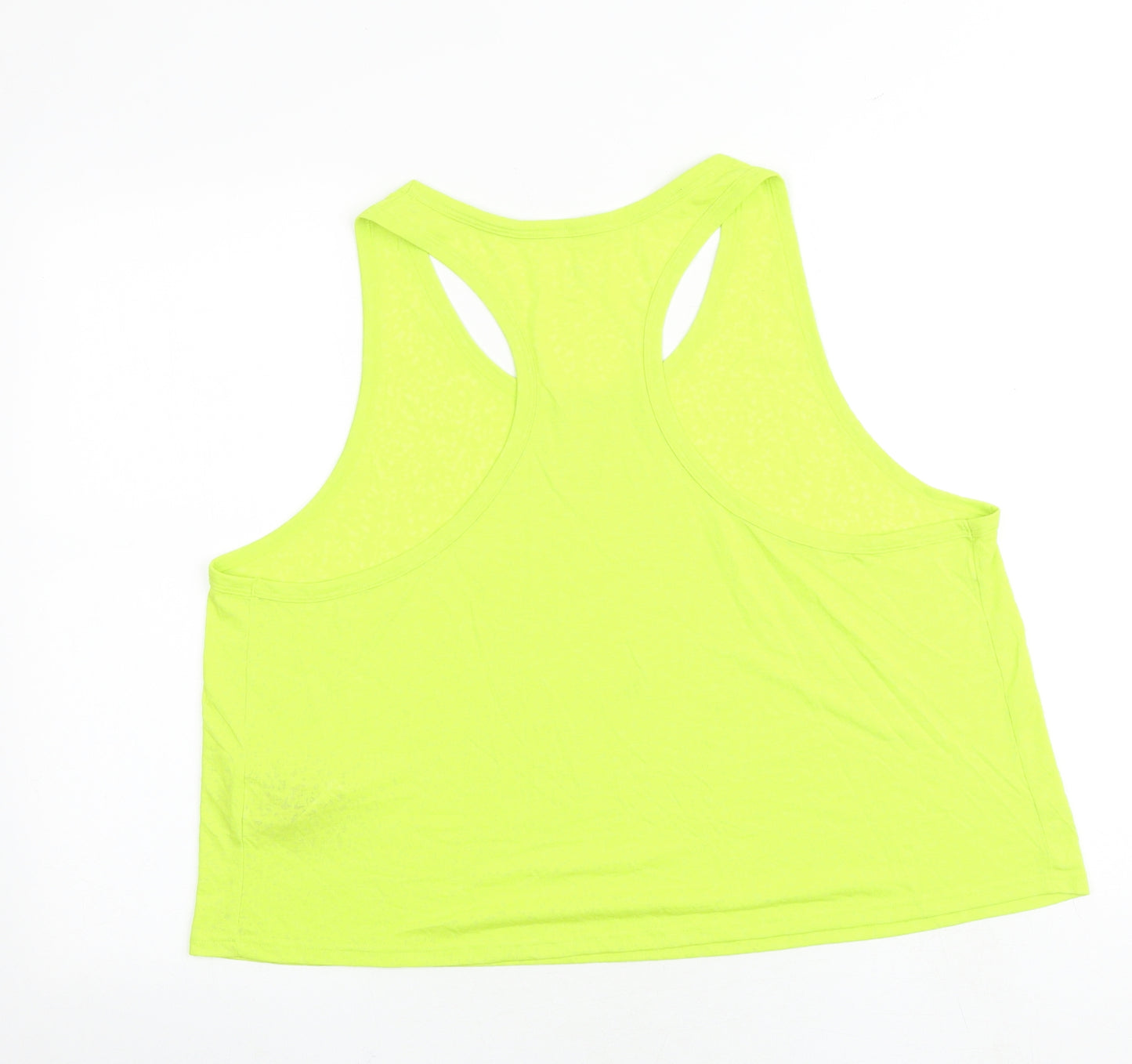 GOODMOVE Womens Yellow Polyester Cropped Tank Size 20 Round Neck Pullover