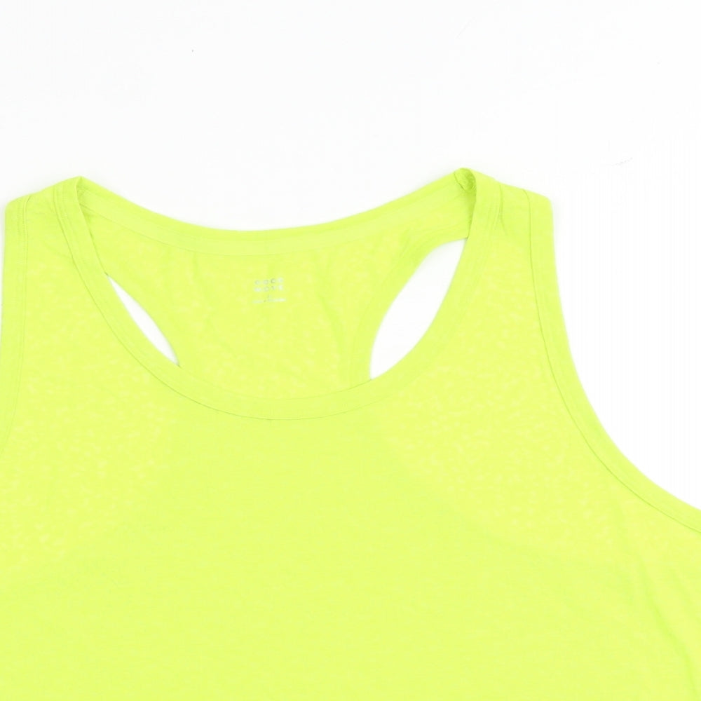GOODMOVE Womens Yellow Polyester Cropped Tank Size 20 Round Neck Pullover