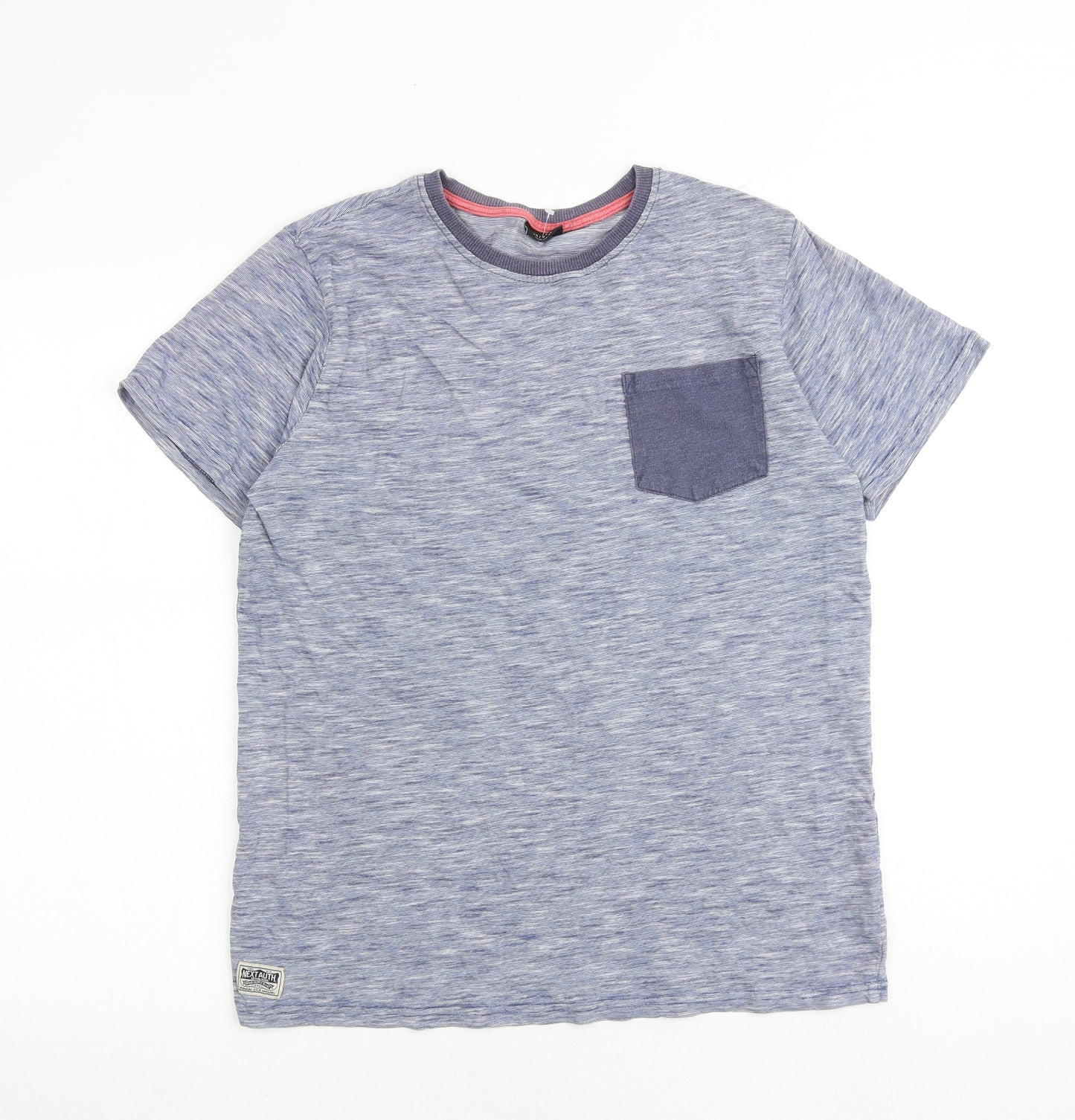 Marks and Spencer Boys Blue 100% Cotton Basic T-Shirt Size 16 Years Round Neck Pullover
