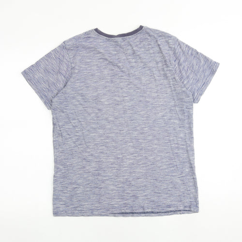 Marks and Spencer Boys Blue 100% Cotton Basic T-Shirt Size 16 Years Round Neck Pullover